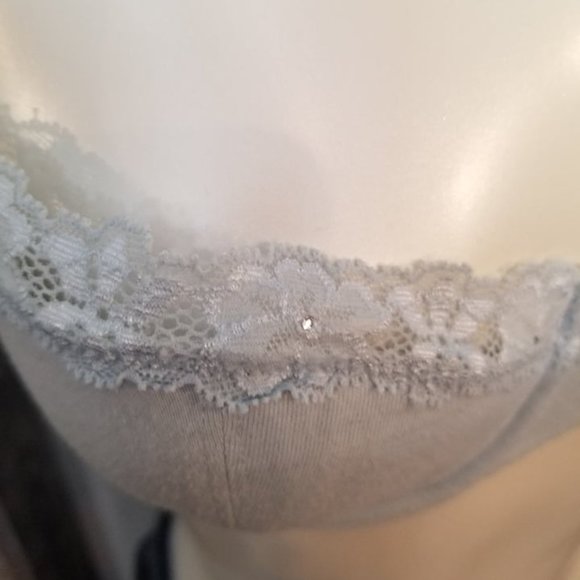 Powder Blue Lace and Rhinestone Push Up Bra With Underwire From La Senza - Picture 3 of 4